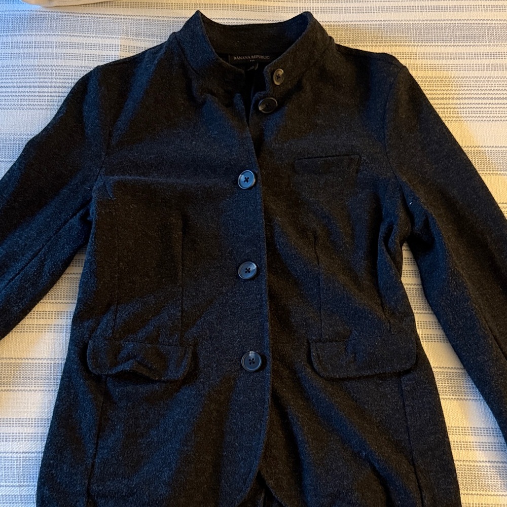 Banana Republic Charcoal Button-Up Jacket
